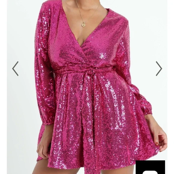 showpo pink sequin dress Showpo Pink & Silver Sequin ombr Maxi Dress